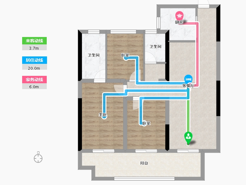 河南省-驻马店市-品盛公馆-89.22-户型库-动静线