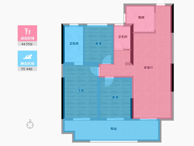 河南省-驻马店市-品盛公馆-89.22-户型库-动静分区