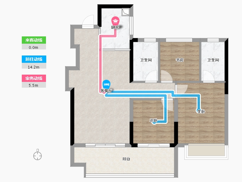 江西省-南昌市-华润置地·南昌润府-84.79-户型库-动静线