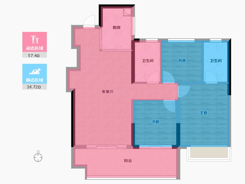 江西省-南昌市-华润置地·南昌润府-84.79-户型库-动静分区