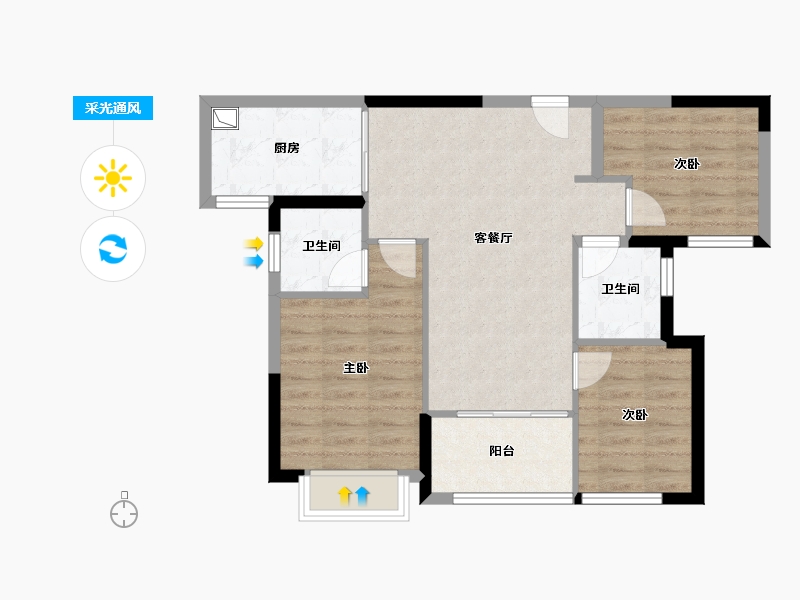 福建省-厦门市-厦门竞配建五缘映月-71.09-户型库-采光通风