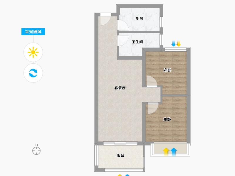 河南省-南阳市-华清源中州学府-59.96-户型库-采光通风