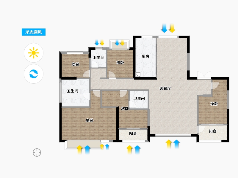 福建省-厦门市-厦门竞配建五缘橖月-155.58-户型库-采光通风