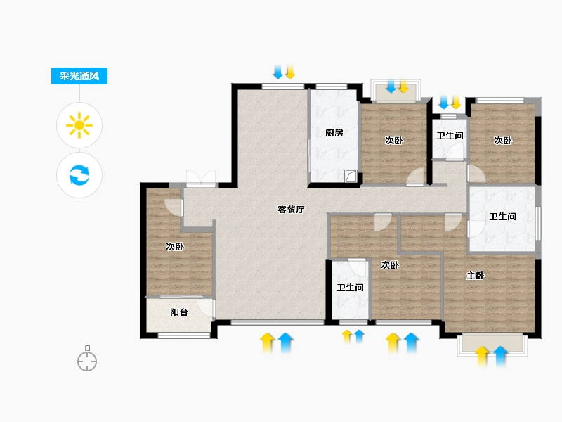 福建省-厦门市-厦门竞配建五缘湾玺-156.00-户型库-采光通风