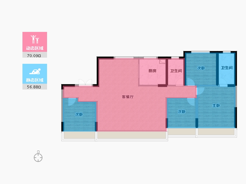 内蒙古自治区-呼和浩特市-万星城二期-114.59-户型库-动静分区