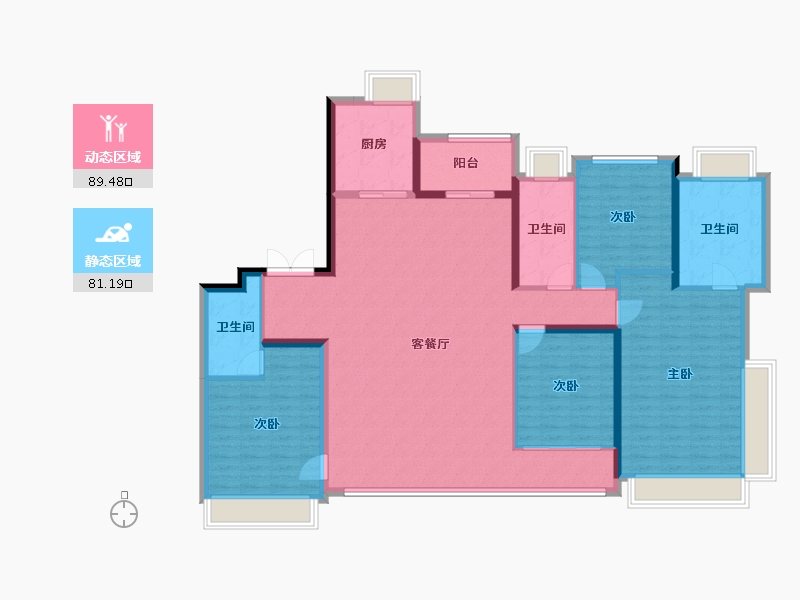 广东省-佛山市-建发·灯湖缦云-155.99-户型库-动静分区