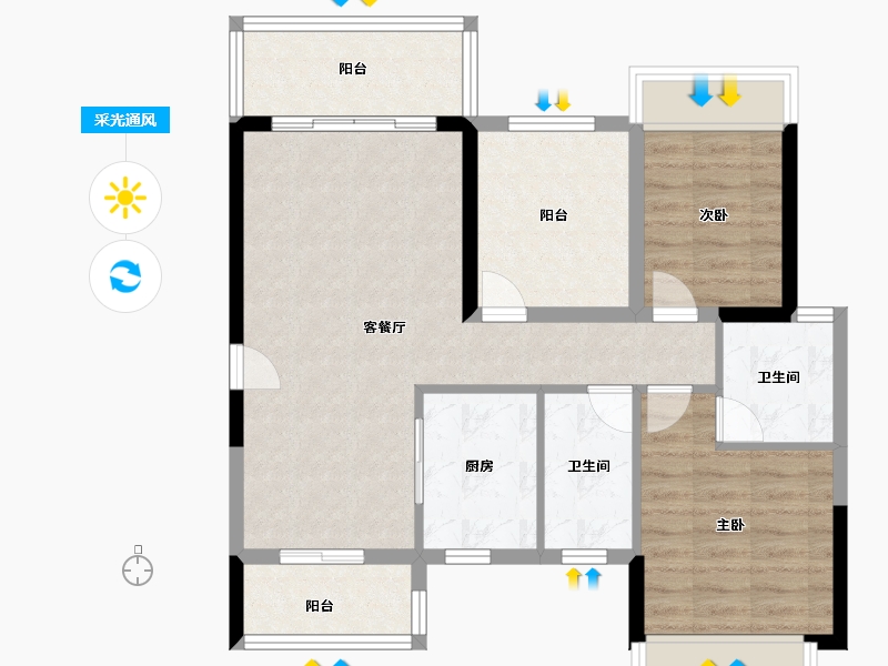 广东省-佛山市-轩隆雅园-78.40-户型库-采光通风