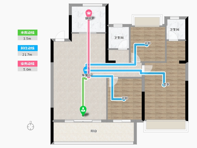 河南省-信阳市-申城明珠-106.26-户型库-动静线