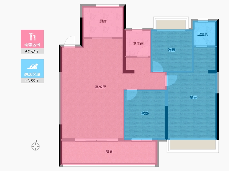 河南省-信阳市-申城明珠-106.26-户型库-动静分区