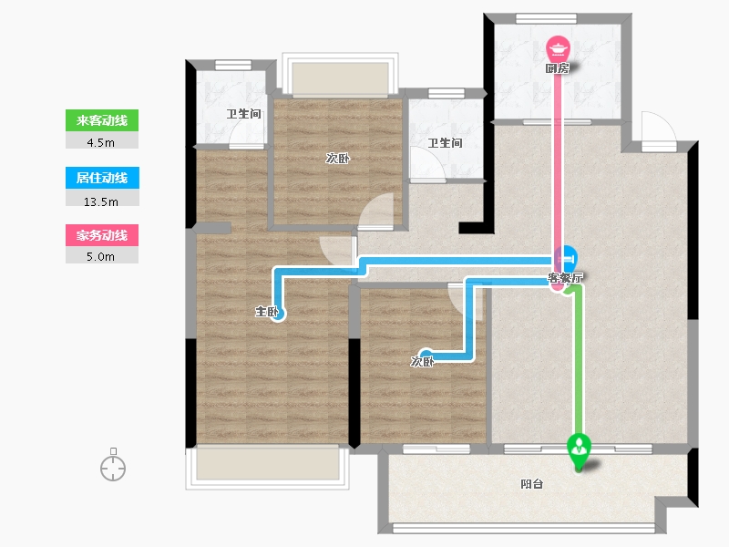 河南省-信阳市-申城明珠-106.40-户型库-动静线