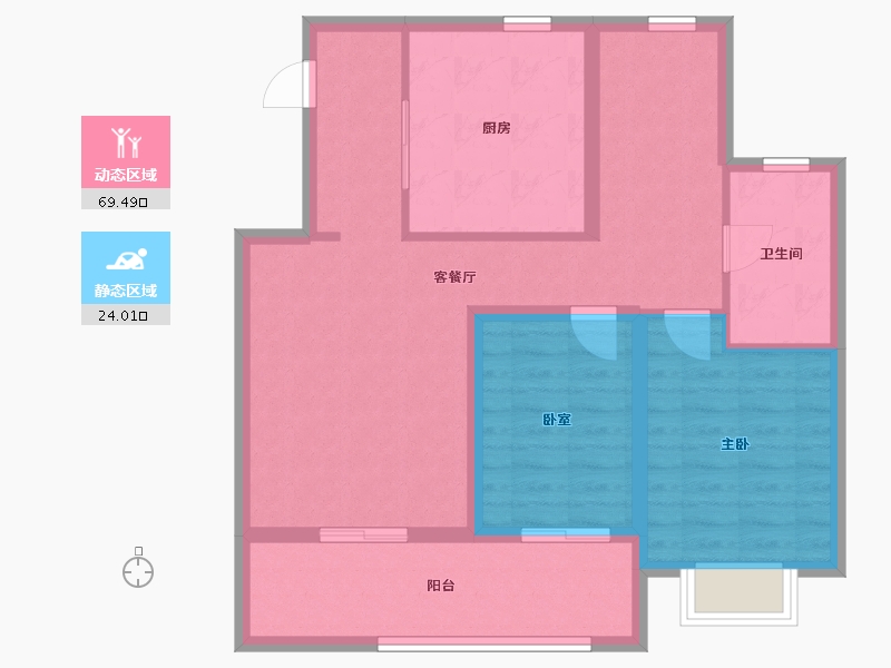 江苏省-苏州市-花语熙园-72.00-户型库-动静分区