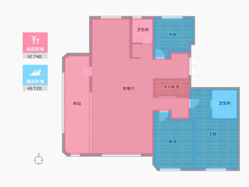 黑龙江省-哈尔滨市-外滩壹号院-128.09-户型库-动静分区