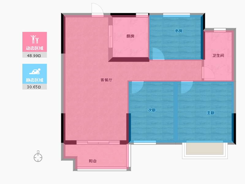 浙江省-湖州市-华锦云湖境-71.20-户型库-动静分区