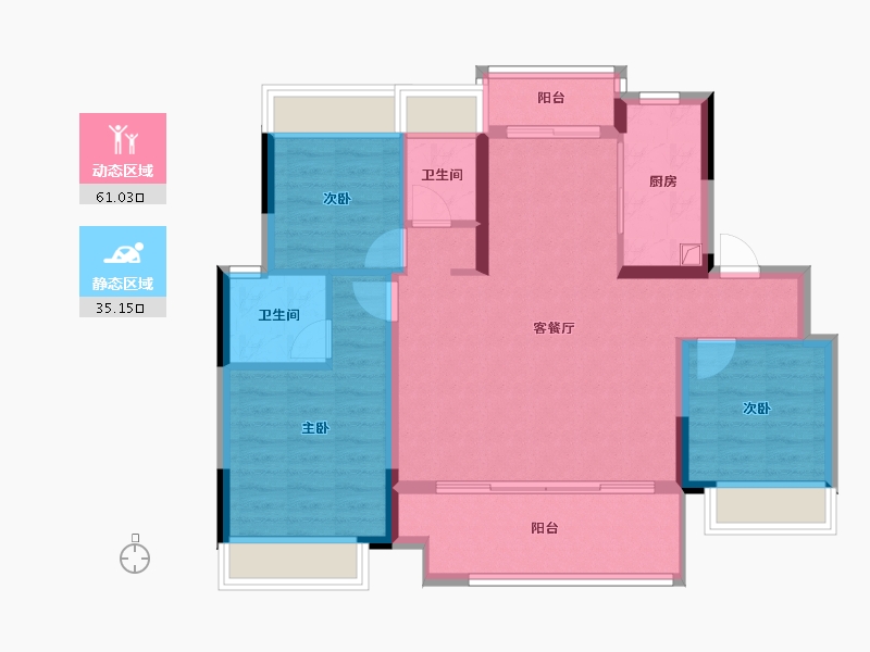 江西省-南昌市-江铃祥云学府-86.25-户型库-动静分区