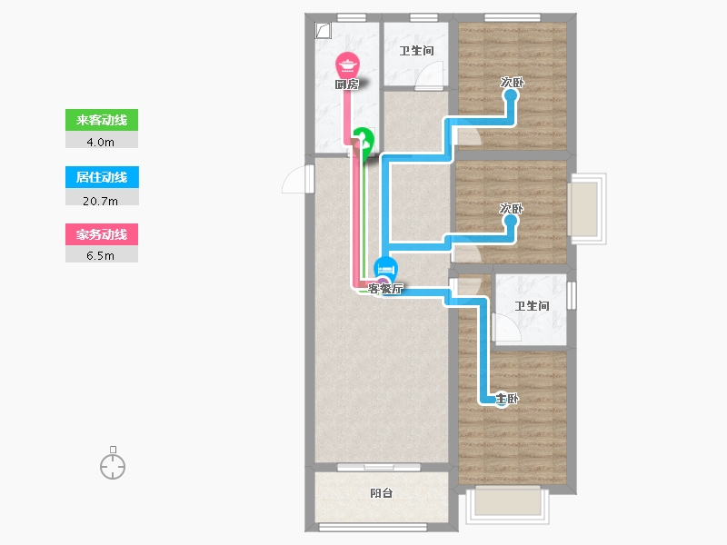 山西省-太原市-龙城苑-99.80-户型库-动静线