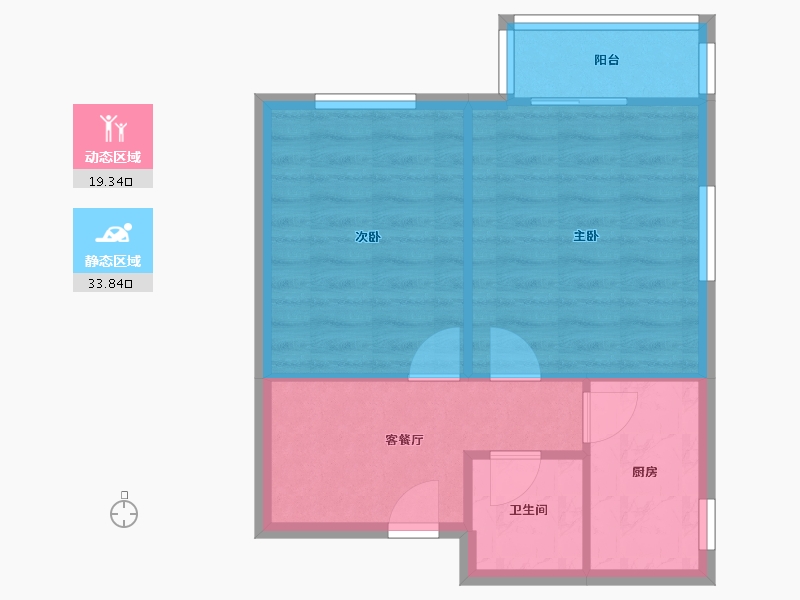 河北省-石家庄市-珍集嘉苑-54.40-户型库-动静分区