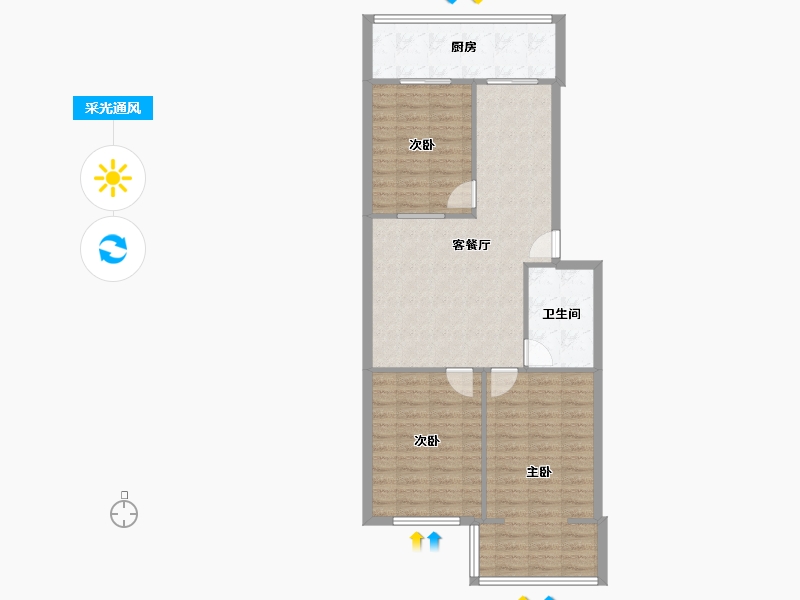 山西省-太原市-舒园小区-90.00-户型库-采光通风