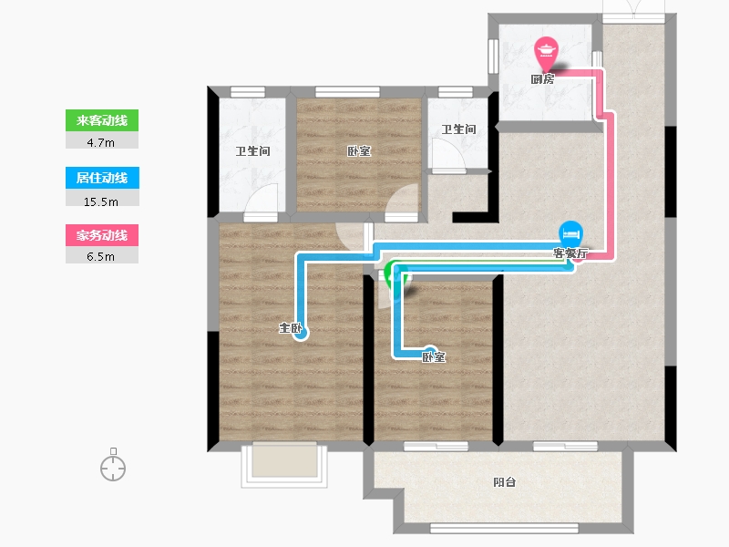 河南省-驻马店市-品盛公馆-93.22-户型库-动静线