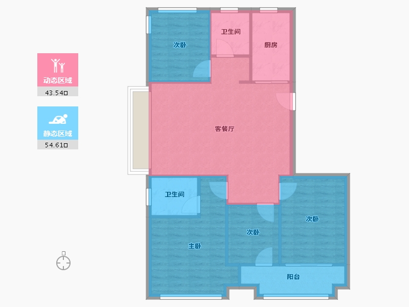 安徽省-合肥市-安建翰林天筑-91.20-户型库-动静分区