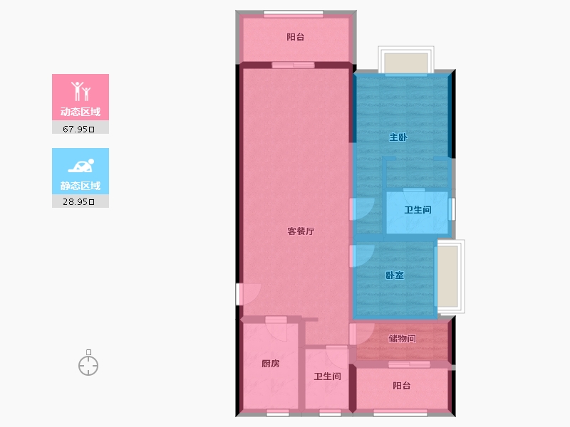 宁夏回族自治区-银川市-融创城学院里-92.00-户型库-动静分区