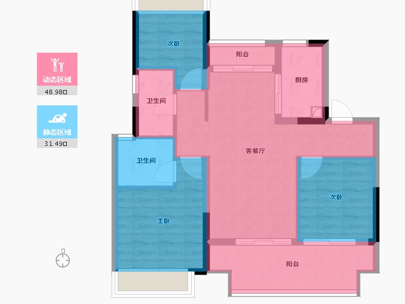 江西省-南昌市-江铃祥云学府-71.63-户型库-动静分区