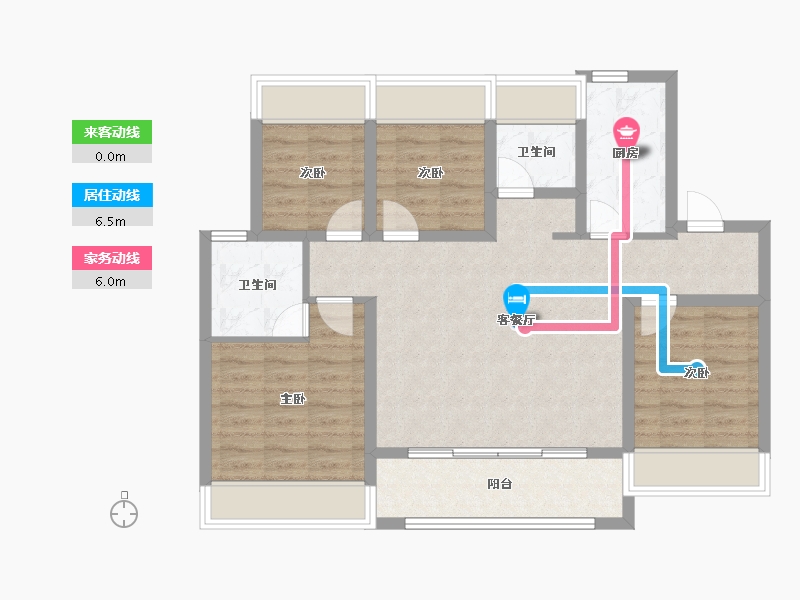 江苏省-南京市-绿洲·云湖十里院-85.98-户型库-动静线