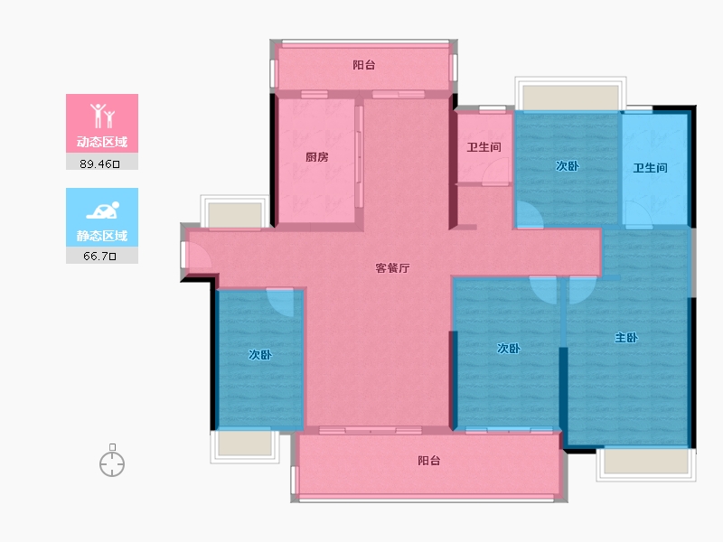 广东省-佛山市-顺峰府-142.30-户型库-动静分区