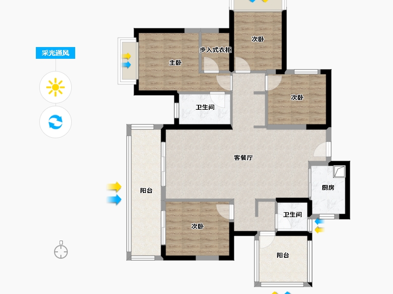 广西壮族自治区-南宁市-禧悦都-120.00-户型库-采光通风