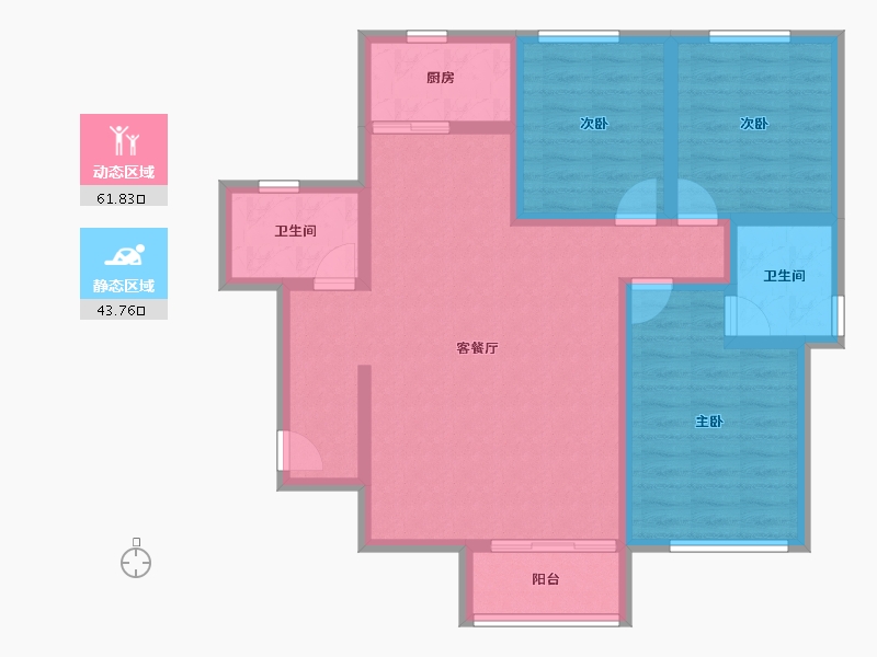 陕西省-咸阳市-纺南城-107.84-户型库-动静分区