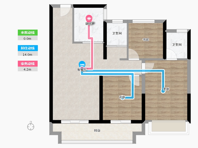 陕西省-咸阳市-绿城桂语天境-78.71-户型库-动静线