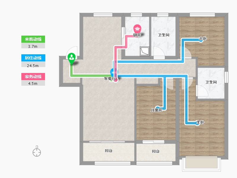 陕西省-西安市-地建嘉信臻城-92.97-户型库-动静线