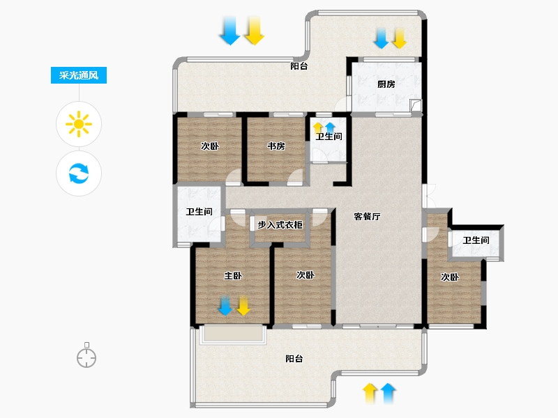 四川省-绵阳市-九华府南台-180.00-户型库-采光通风