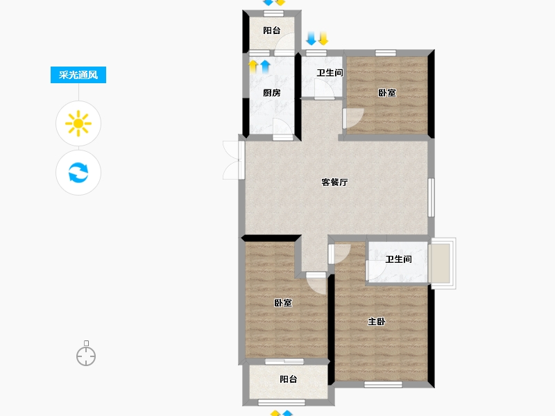 河南省-郑州市-泰宏建业国际城-102.11-户型库-采光通风