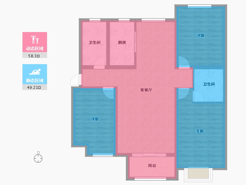 河北省-邢台市-传世福邸-96.00-户型库-动静分区