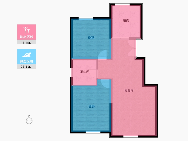 黑龙江省-哈尔滨市-桃源壹品-66.10-户型库-动静分区