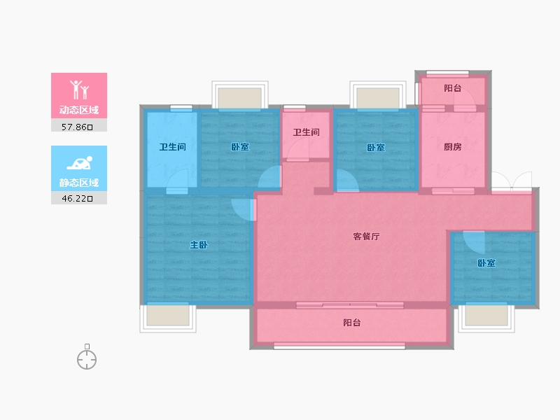 四川省-成都市-宽窄学府-92.74-户型库-动静分区