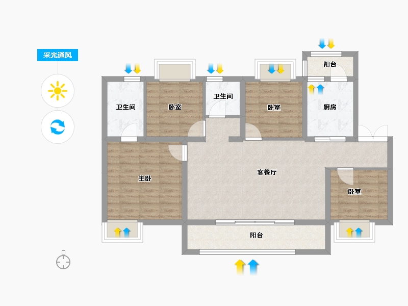 四川省-成都市-宽窄学府-92.74-户型库-采光通风