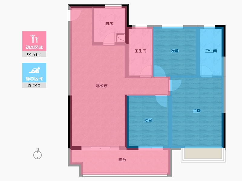 陕西省-安康市-中梁宸院-94.11-户型库-动静分区