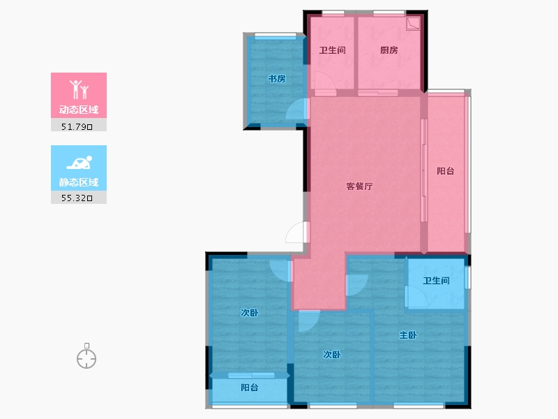 浙江省-宁波市-保利瑧誉-95.57-户型库-动静分区