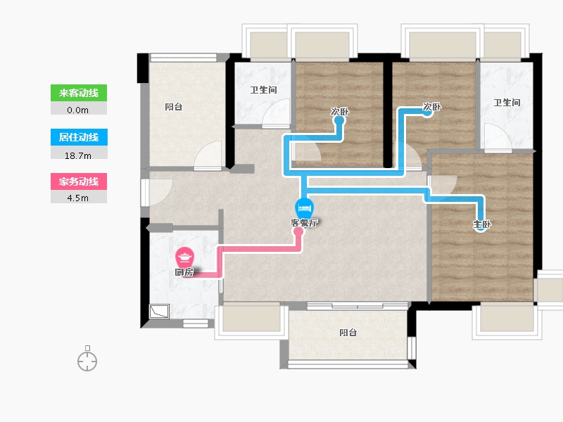 广东省-广州市-保利珑悦-76.76-户型库-动静线