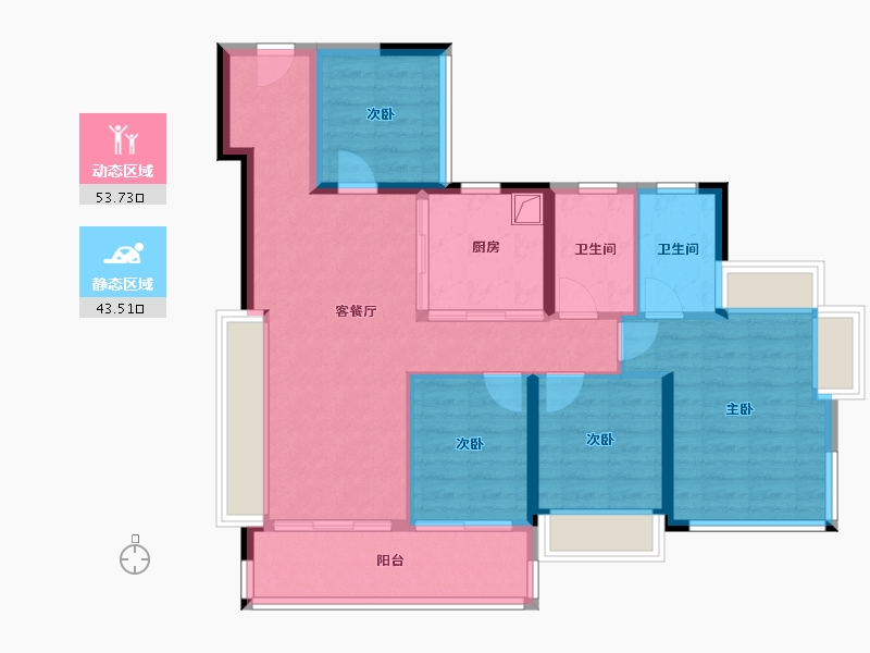 广东省-广州市-保利燕语堂悦-86.55-户型库-动静分区