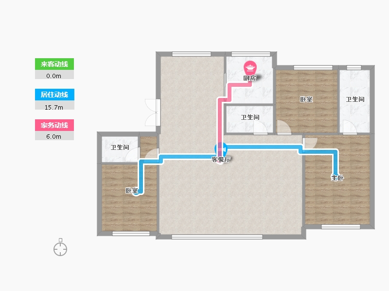 黑龙江省-大庆市-银河太阳城六期银河御府-122.67-户型库-动静线