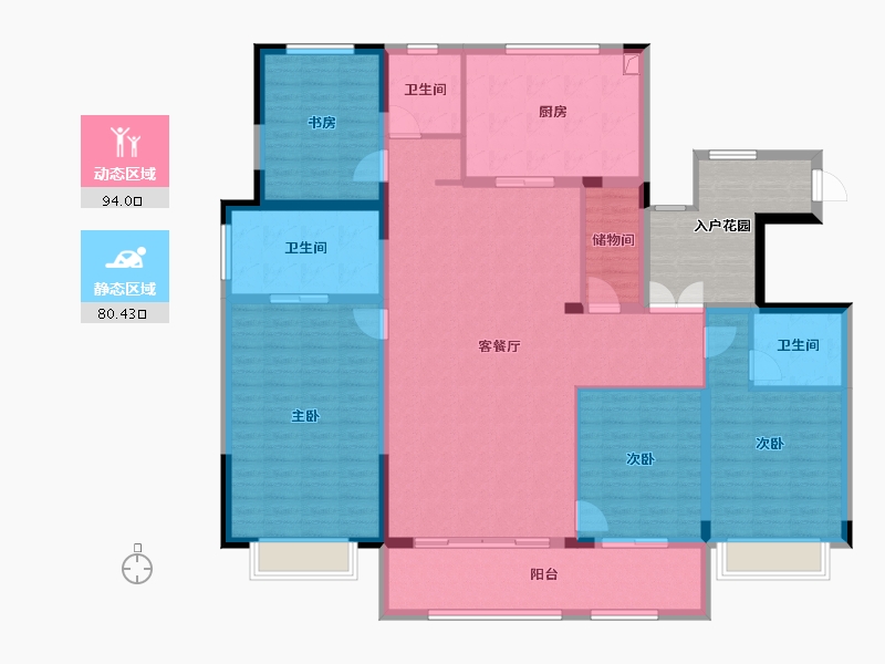 浙江省-宁波市-江翰府-169.16-户型库-动静分区