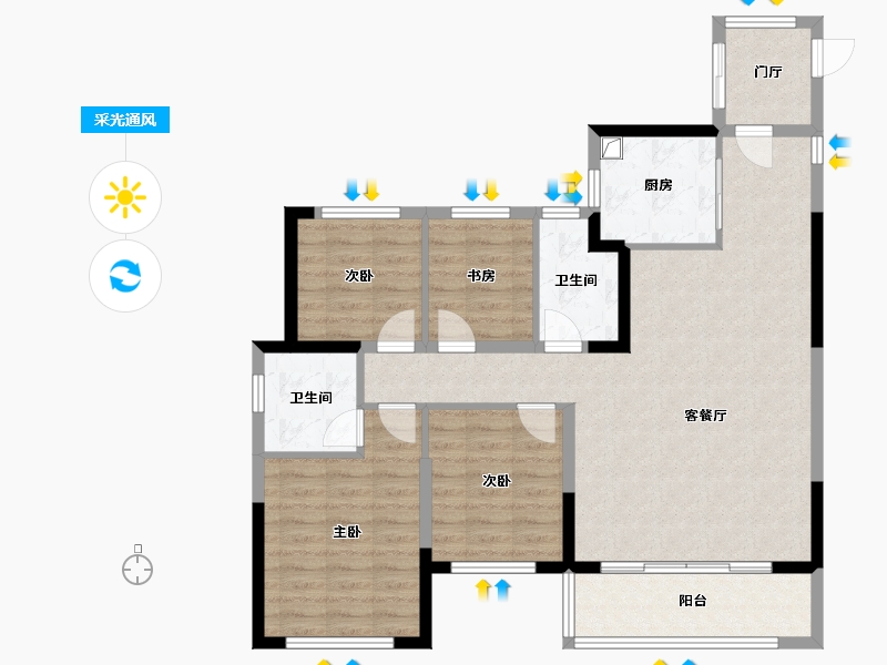 浙江省-宁波市-保利瑧誉-99.93-户型库-采光通风