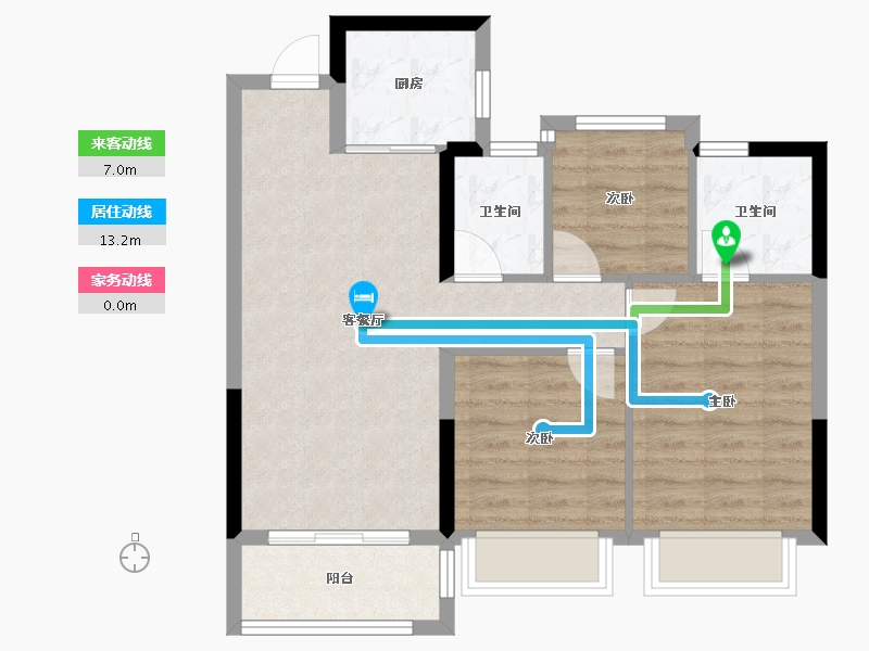 浙江省-温州市-华鸿·江澜天宸-68.06-户型库-动静线