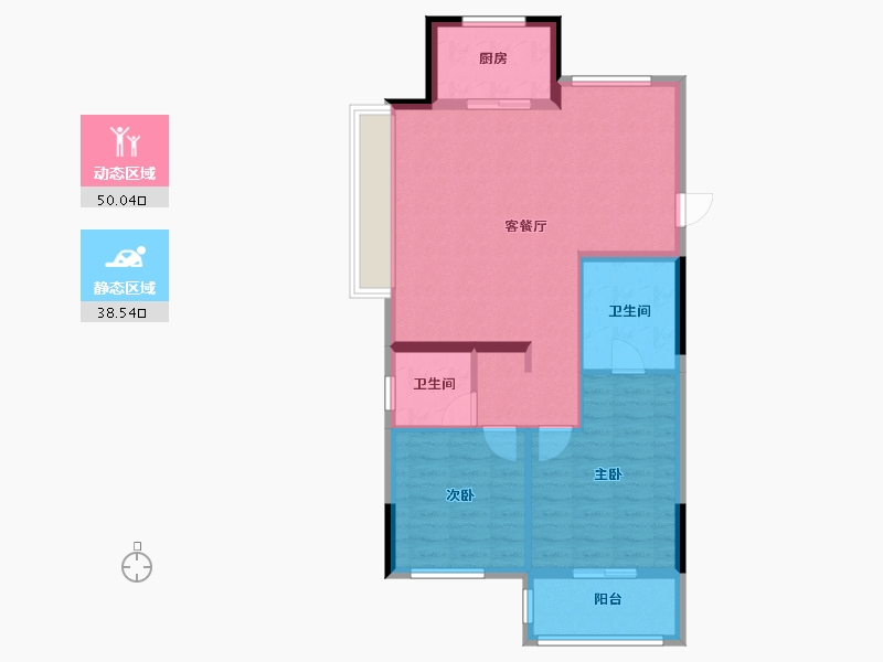 浙江省-湖州市-华锦云湖境-80.00-户型库-动静分区