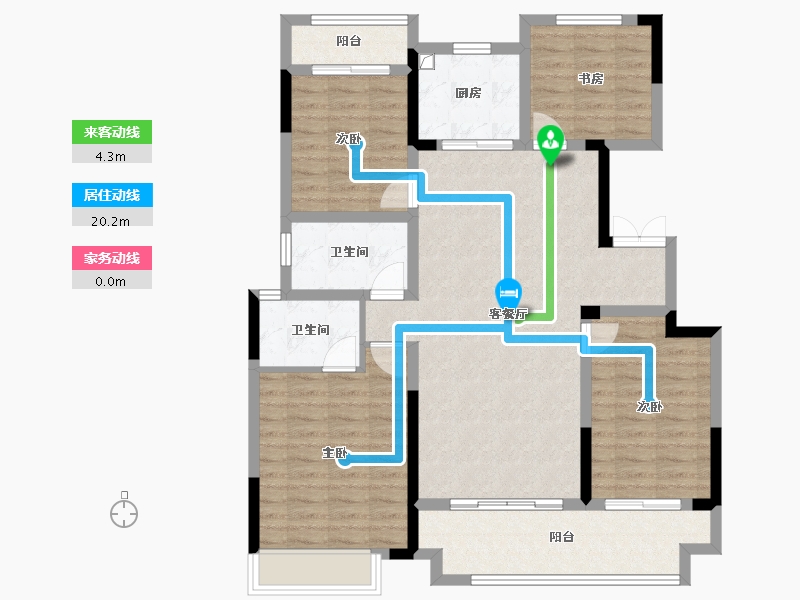 陕西省-安康市-中梁宸院-108.80-户型库-动静线