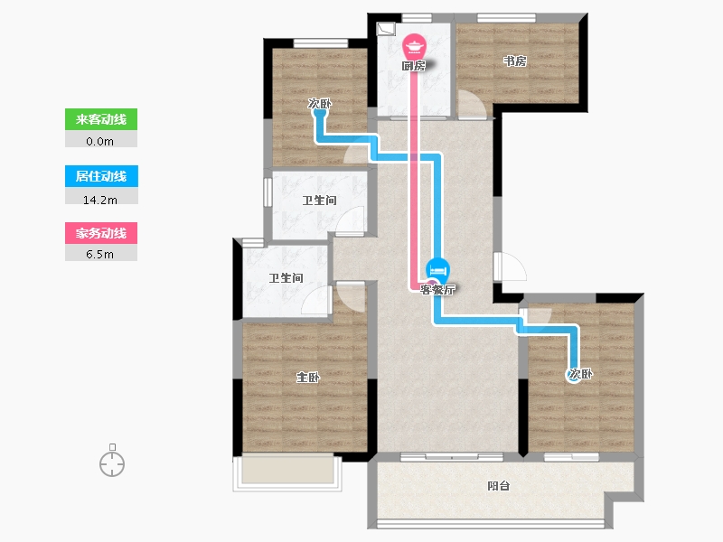 陕西省-安康市-中梁宸院-103.89-户型库-动静线