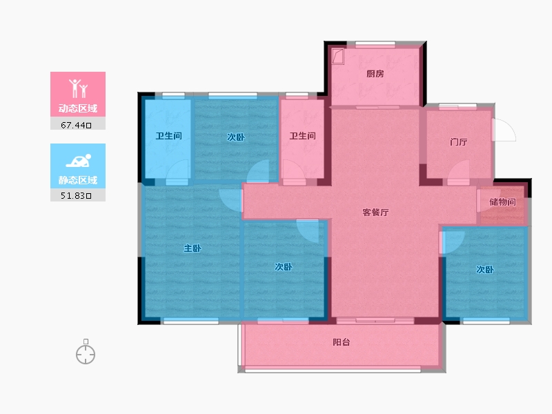 浙江省-宁波市-保利瑧誉-107.40-户型库-动静分区