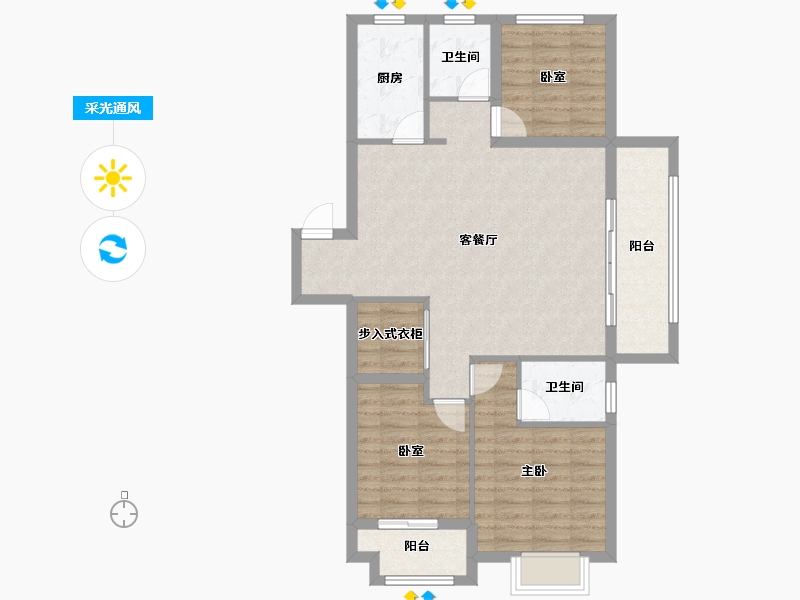 浙江省-嘉兴市-嘉宸府-92.00-户型库-采光通风